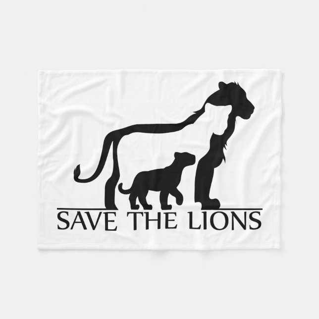 Save the Lions Fleece Blanket (Front (Horizontal))