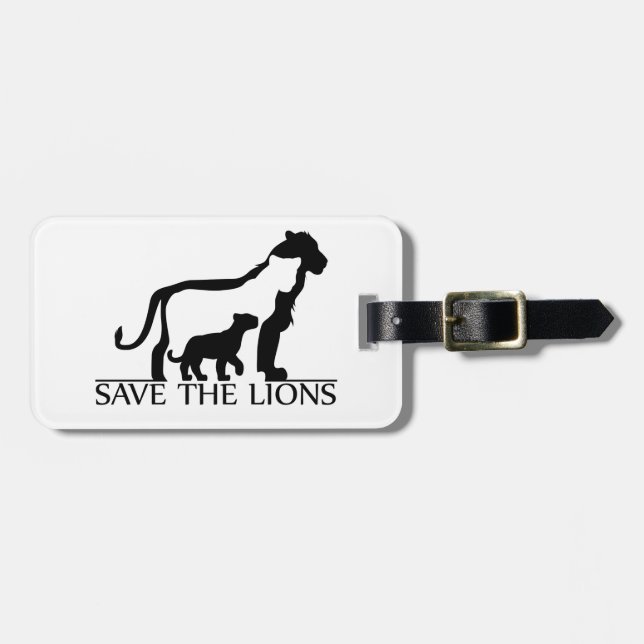 Save the Lions Luggage Tag (Front Horizontal)