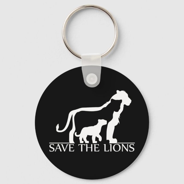 Save the Lions (White) Key Ring (Front)