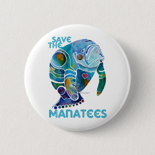 Save The Manatee 6 Cm Round Badge