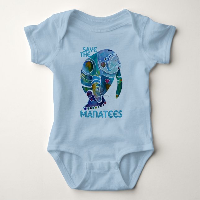 Save The Manatee Baby Bodysuit (Front)