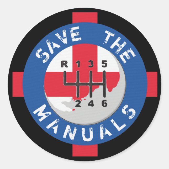 SAVE THE MANUALS CLASSIC ROUND STICKER (Front)