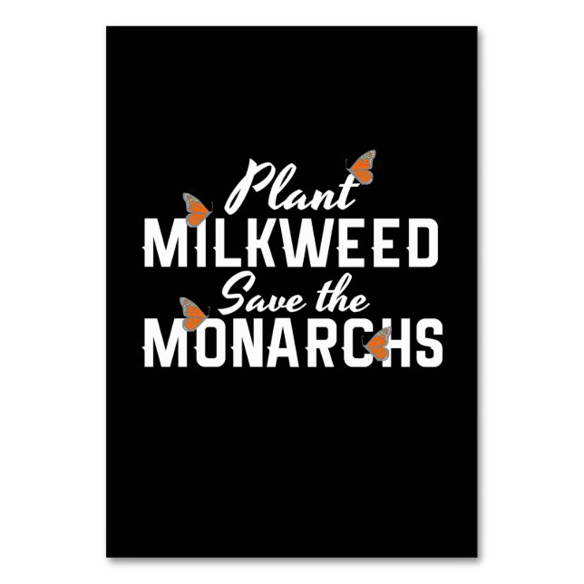 Save The Monarchs Butterfly Table Number (Front)