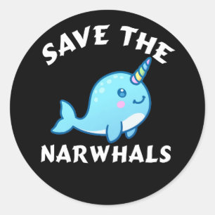 Save The Narwhals Classic Round Sticker