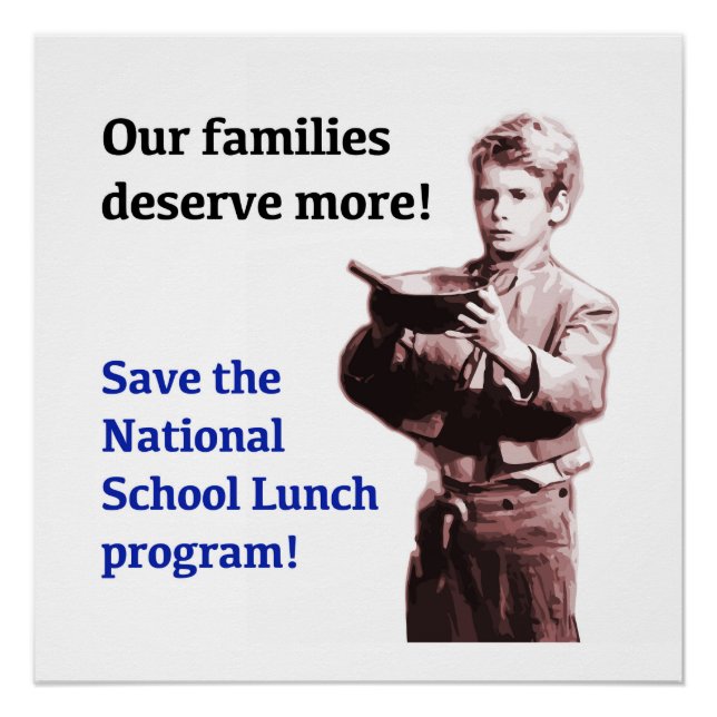 Save the National School Lunch Program Poster (Front)