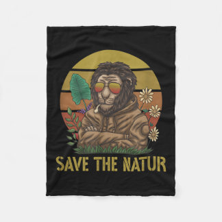 Save The Nature Save The Nature Lion Environmental Fleece Blanket