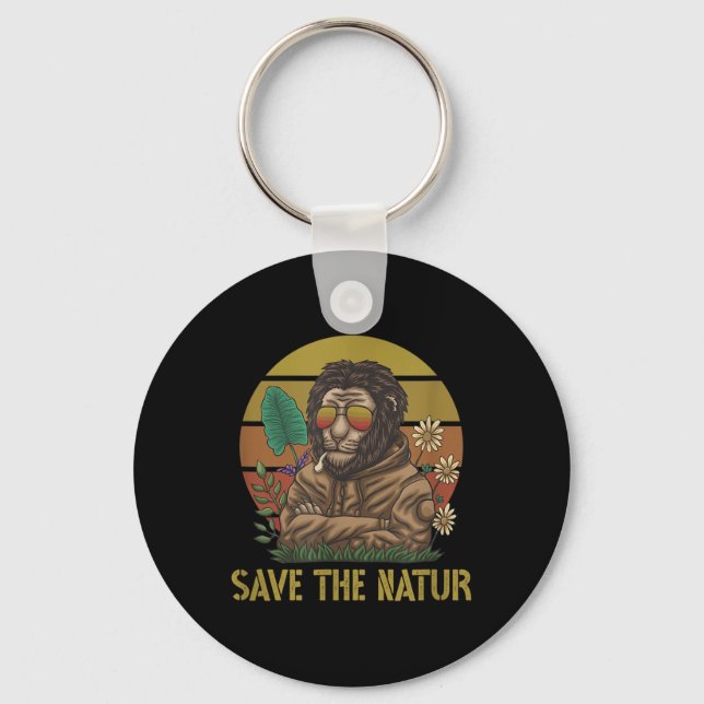Save The Nature Save The Nature Lion Environmental Key Ring (Front)