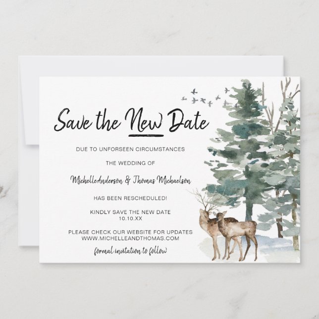 Save the New Date Forest Woodland Pine (Front)