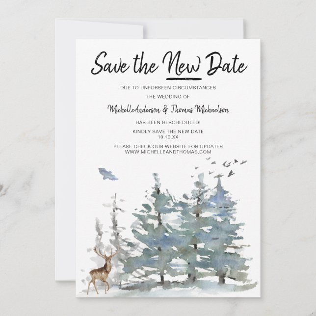 Save the New Date Forest Woodland Save The Date (Front)
