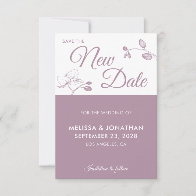 Save The New Date wedding postponement floral (Front)