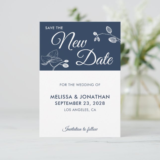 Save The New Date wedding postponement floral (Standing Front)