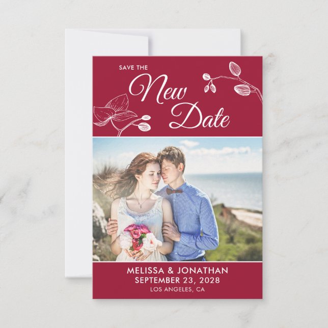 Save The New Date wedding postponement photo (Front)