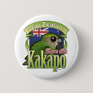 Save the New Zealand Kakapo 6 Cm Round Badge