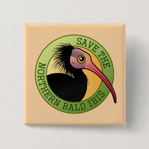 Save the Northern Bald Ibis 15 Cm Square Badge