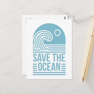 Save the ocean activist quotes aesthetic postcard