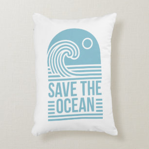 Save the ocean activist quotes retro aesthetic decorative cushion