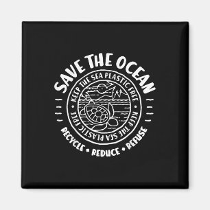 Save The Ocean, Environmental Protection, Scuba Di Magnet