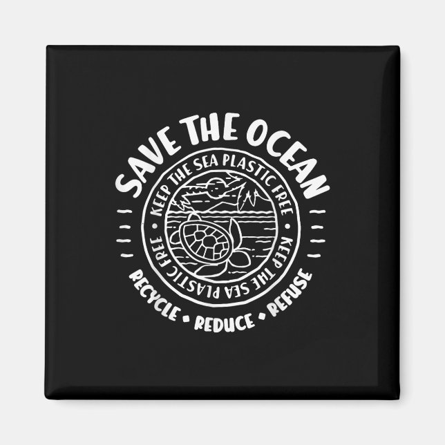 Save The Ocean, Environmental Protection, Scuba Di Magnet (Front)