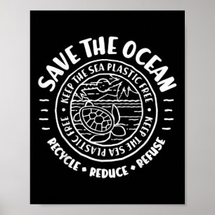 Save The Ocean, Environmental Protection, Scuba Di Poster