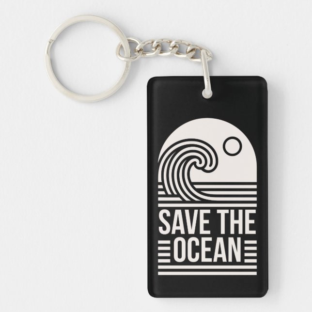 Save the ocean protection conservation volunteer key ring (Front)