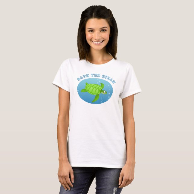 Save the Ocean Sea Turtle T-Shirt (Front Full)