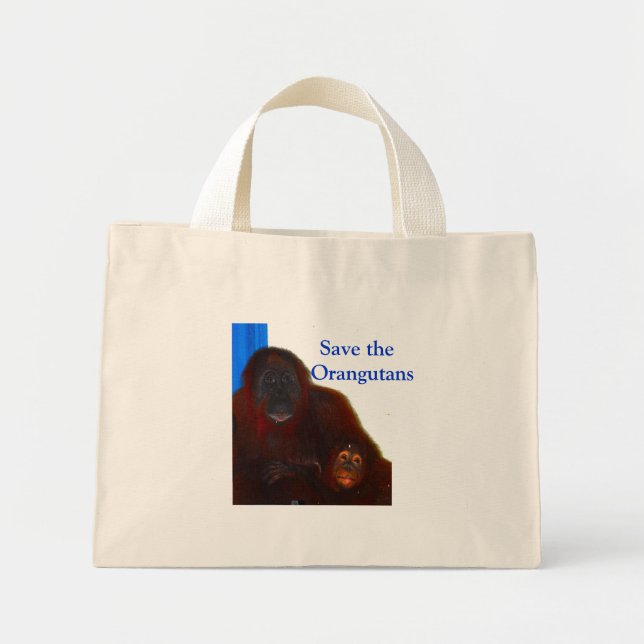 Save the Orangutans Mini Tote Bag (Front)