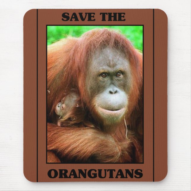 Save the Orangutans Mouse Pad (Front)