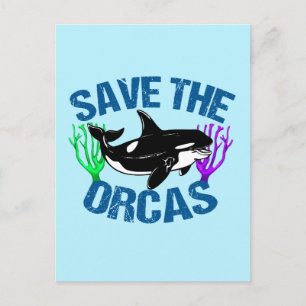 Save the Orcas Cute Postcard