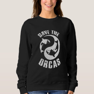 Save The Orcas Orca Killer Whale Sea Panda Dive Di Sweatshirt