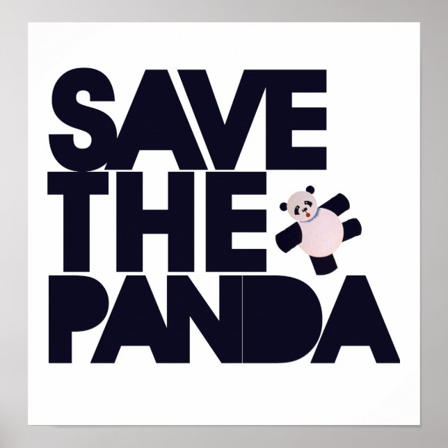 Save the Panda Bear Poster (Front)