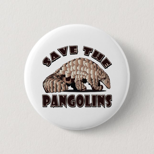 Save-The-Pangolin 6 Cm Round Badge (Front)