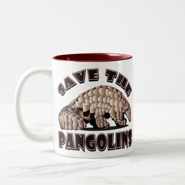 Save-The-Pangolin Two-Tone Coffee Mug (Left)