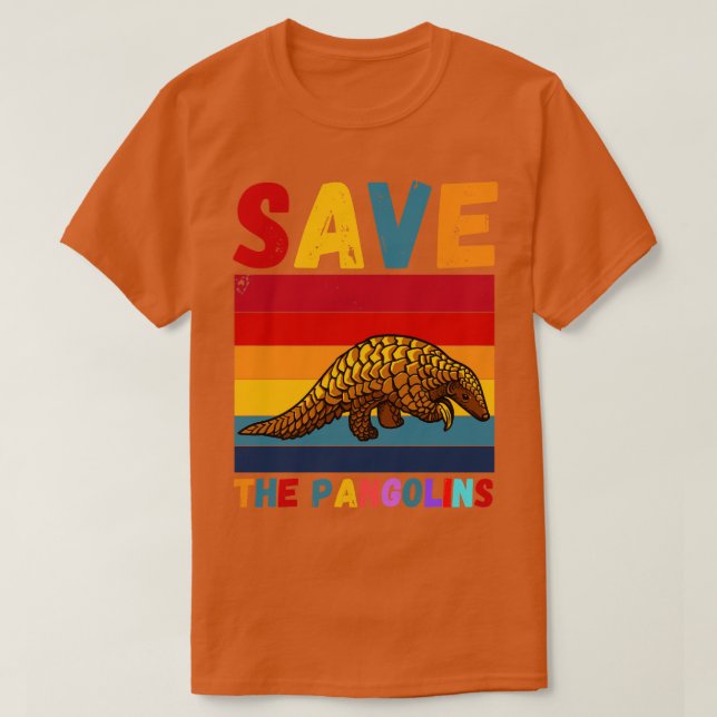 Save The Pangolins Cute retro pangolin 1 T-Shirt (Design Front)