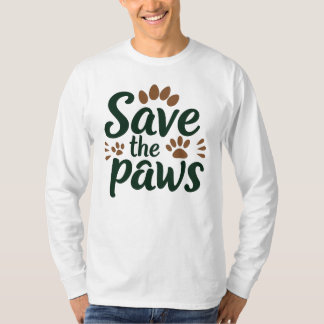 Save The Paws Animal Rescue Pet Lover T-Shirt