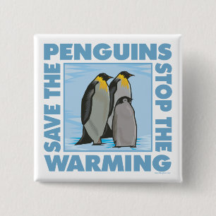 Save the Penguins 15 Cm Square Badge