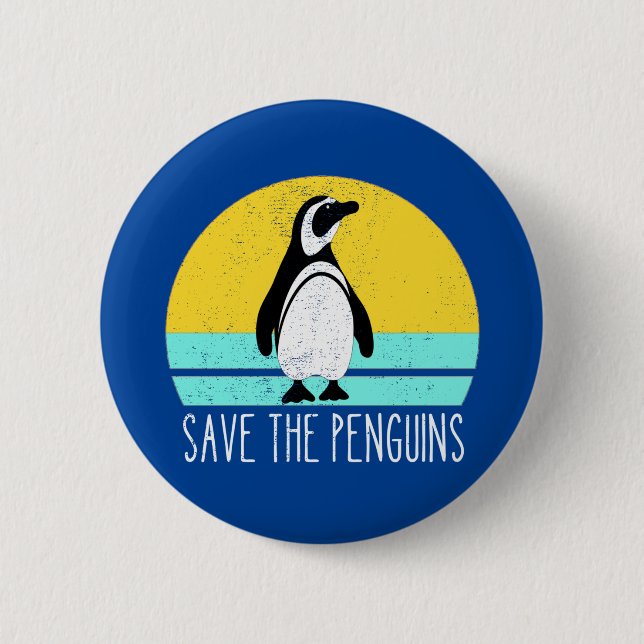 Save The Penguins 6 Cm Round Badge (Front)
