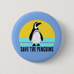 Save The Penguins 6 Cm Round Badge