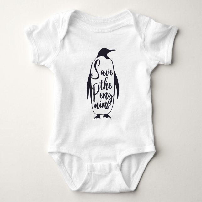Save the Penguins Baby Bodysuit (Front)
