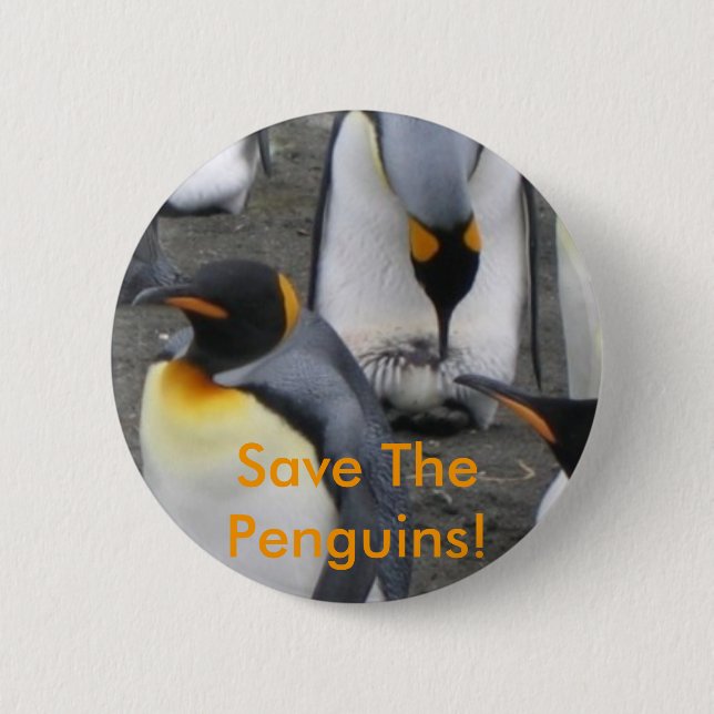 Save The Penguins! Button (Front)