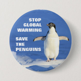 Save the Penguins Stop Global Warming Round Button
