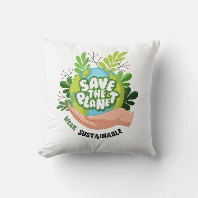 Save the planet cushion (Front)