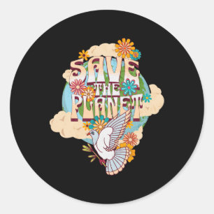 Save The Planet Earth Day Climate Change Environme Classic Round Sticker