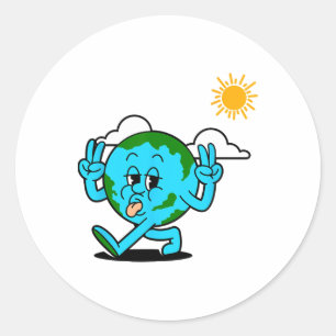 Save The Planet Earth Day Environment Nature Lover Classic Round Sticker
