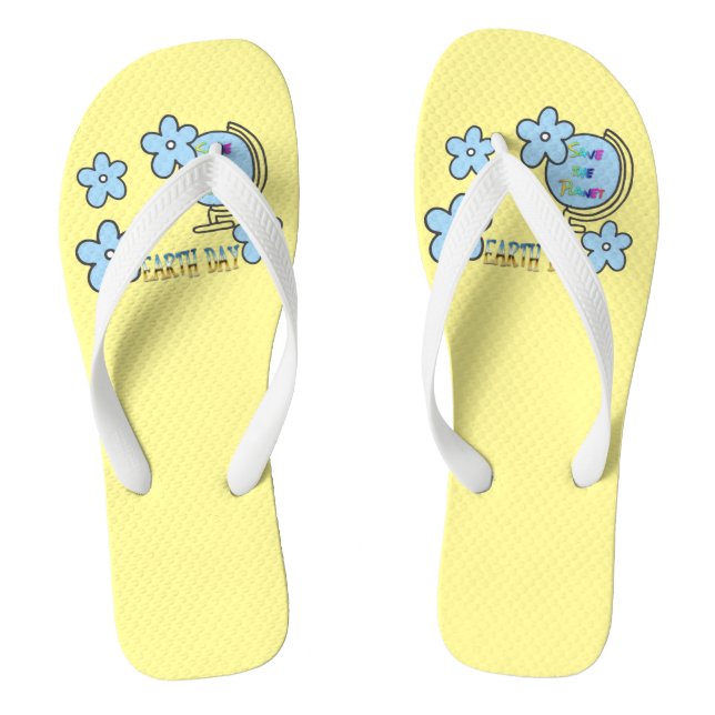 Save the Planet Earth Day Globe Jandals (Footbed)