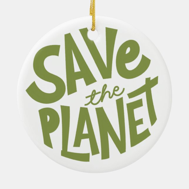 Save the Planet Eco Design Ceramic Tree Decoration (Back)