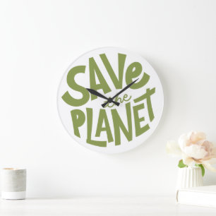 Save the Planet Eco Design Large Clock
