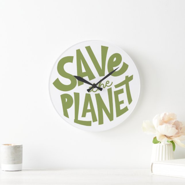 Save the Planet Eco Design Large Clock (Home)