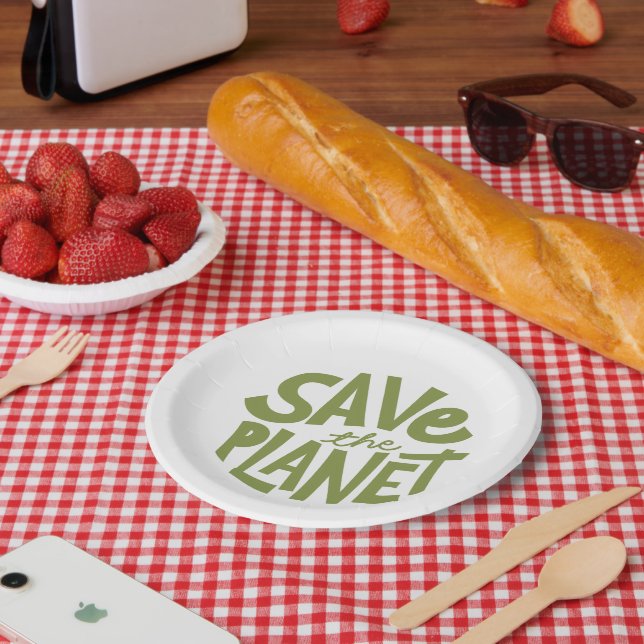 Save the Planet Eco Design Paper Plate (Picnic)