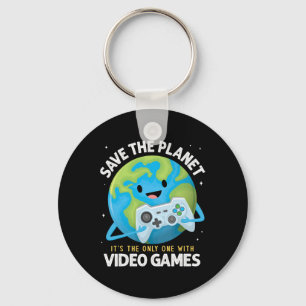 Save The Planet Its The Only One With Video Games Key Ring