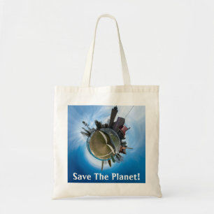 Save The Planet Mackinaw City Panoplanet Tote Bag